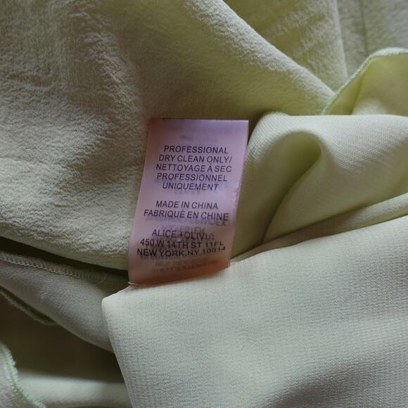 Alice + Olivia Cami Top Medium Lime Green Silk Halter Tunic Y2K Rave Club Dress - Picture 10 of 11